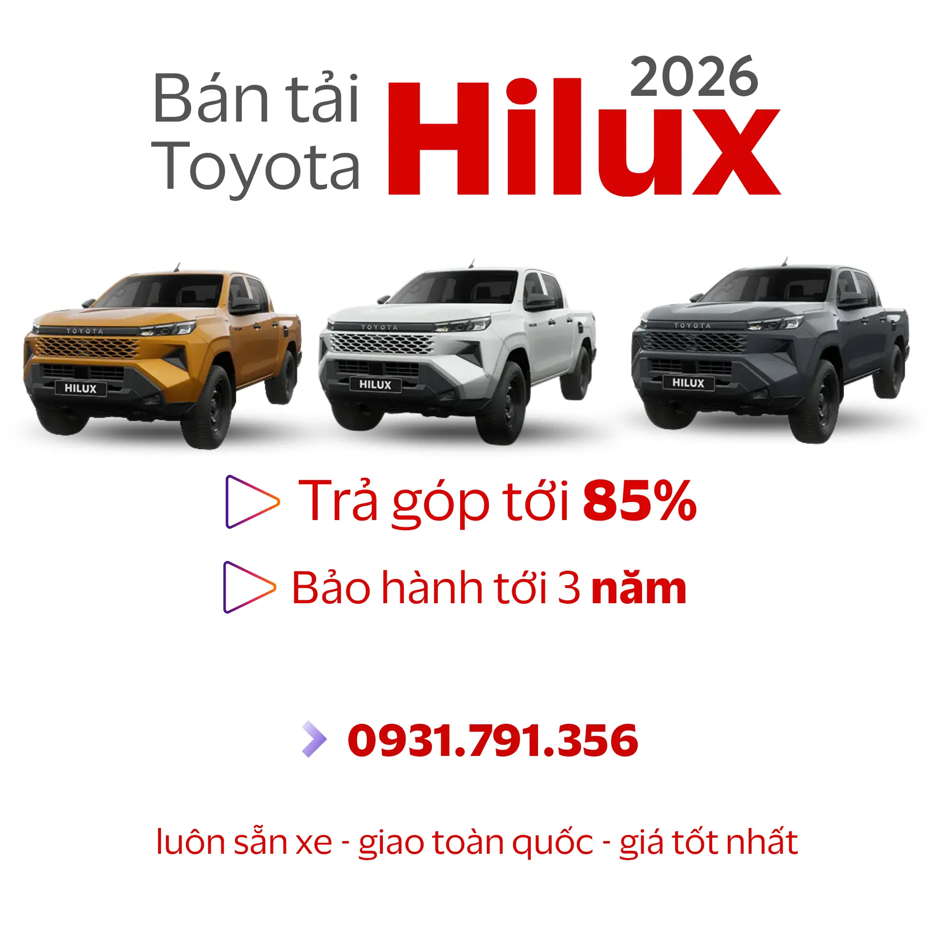 Giá lăn bánh Toyota Hilux 2026